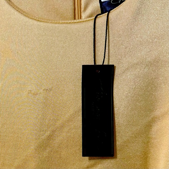 18W NWT Free People x Gin and Jules-gold nylon/spandex mini part dress.Size 18W - Picture 9 of 10